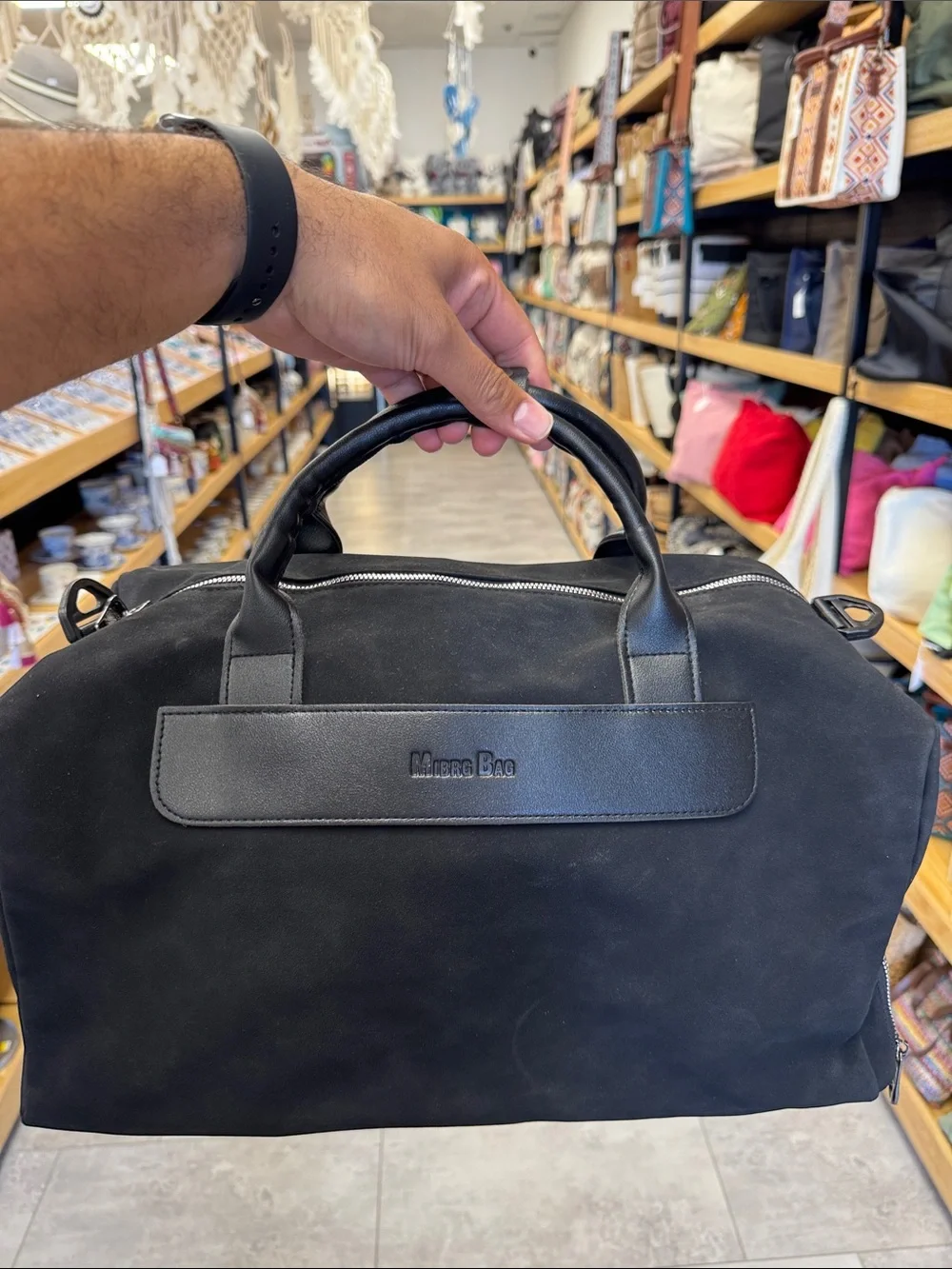 Black Men's Travel Duffel Bag